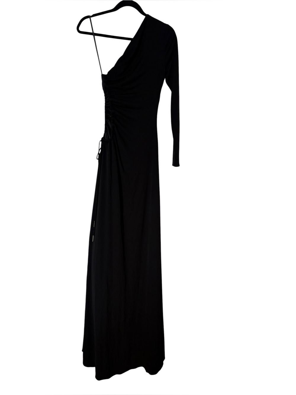Halston Bay One-Shoulder Matte Jersey Cutout Maxi Gown in Black - Size 4 - Picture 9 of 16